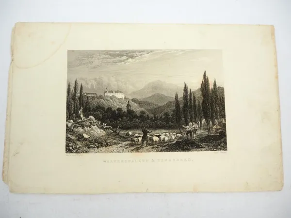4x Stich o. Lithografie Thüringen Waltershausen Saalfeld Liebenstein Wagner 1850