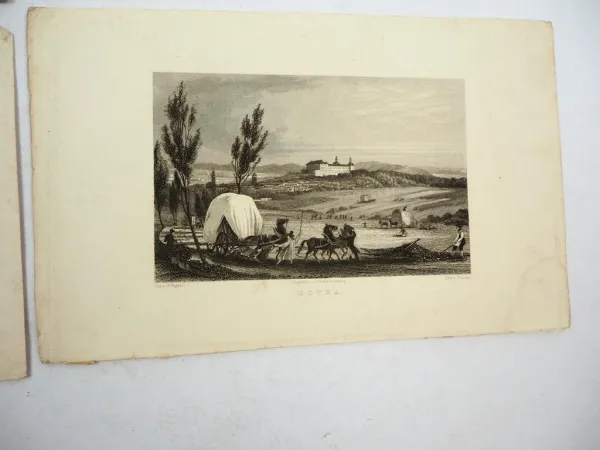 4x Stich oder Lithografie Thüringen Jena Gotha Erfurt Weimar Otto Wagner um 1850