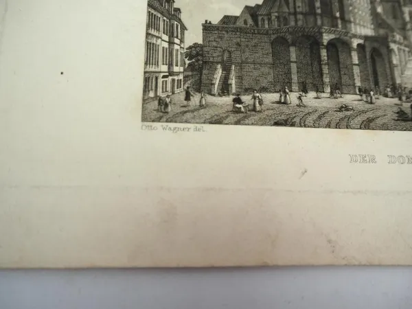 4x Stich oder Lithografie Thüringen Jena Gotha Erfurt Weimar Otto Wagner um 1850