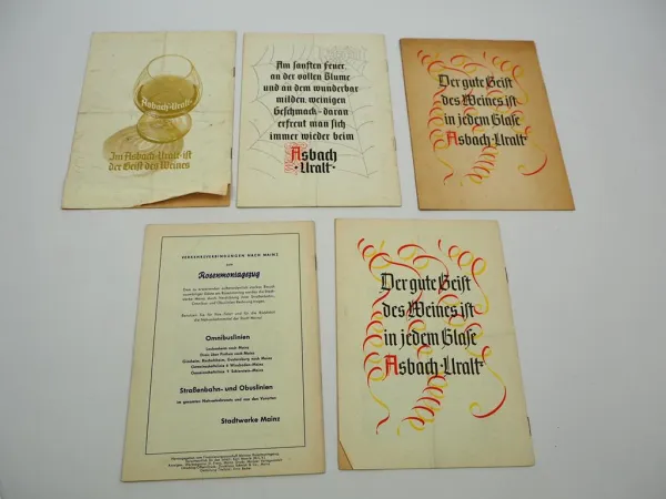 5 Hefte MCV Mainzer Karneval Verein 1954 bis 1963