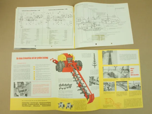 5 Prospekte Grabenmeister D 350 600 800 GM1 GM2 GM3 u. Grabenteufel HL