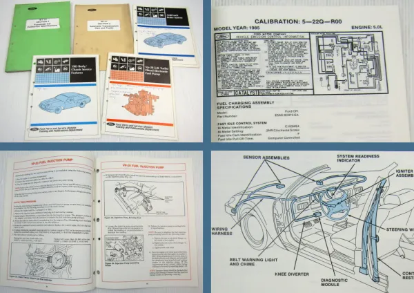 5 x Ford Technical Training Service Features Vp-20 2,4l Turbo Transmission 1985