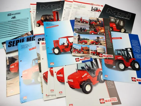 59 Prospekte Manitou Maniscopic Teleskoplader & Frontlader TMT MLA MT MVT MRT MC