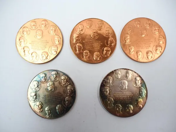 5x Medaille DDR Antifaschistische Widerstandskämpfer Schulze Boysen Harnack