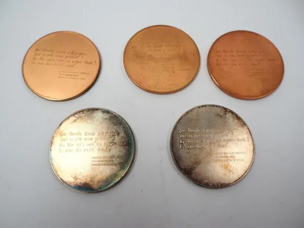 5x Medaille DDR Antifaschistische Widerstandskämpfer Schulze Boysen Harnack