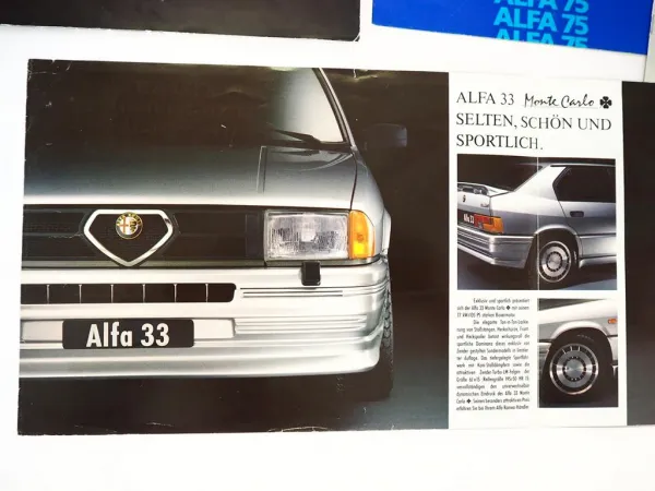 5x Original Prospekt Alfa Romeo 33 75 90 GTV aus den 1980er Jahren