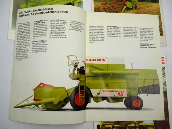 5x Original Prospekt Claas Landtechnik Mähdrescher Häcksler 1970/80er Jahre