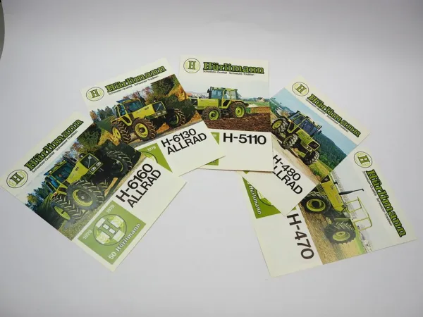 5x Original Prospekt Hürlimann H-470 480 5110 6130 6160 Traktor 1979