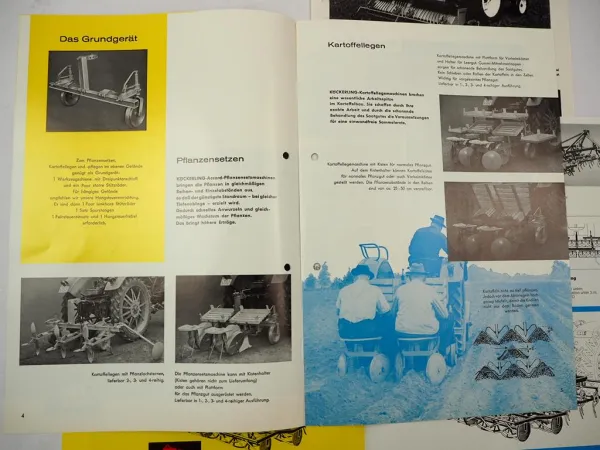 5x Original Prospekt Köckerling Landtechnik Bodenbearbeitung 1970er Jahre