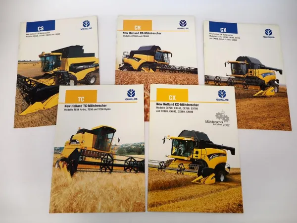 5x Original Prospekt New Holland CX CR CS TC Mähdrescher ca. 2002