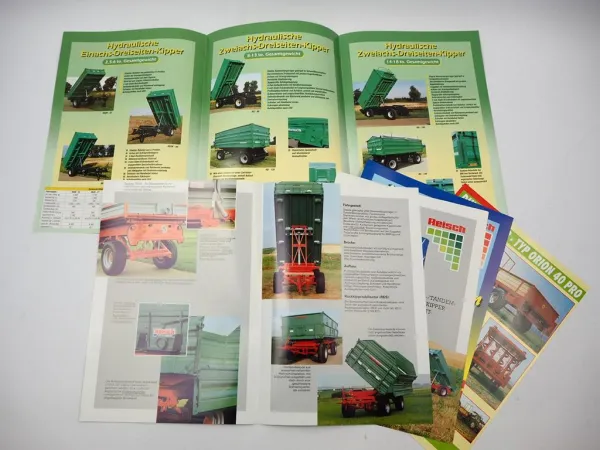 5x Original Prospekt Reisch Landtechnik Kipper Dungstreuer 1990er Jahre