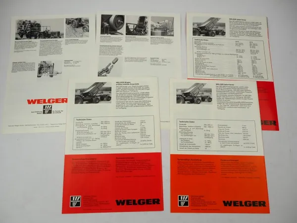 5x Original Prospekt Welger AP 41 42 45 52 Pressen S P Ballenwerfer 1970/80er J.