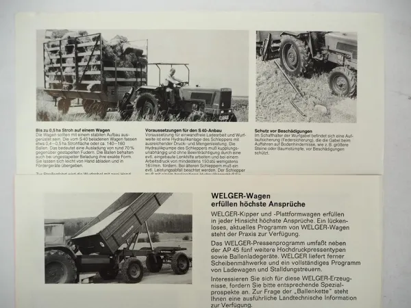 5x Original Prospekt Welger AP 41 42 45 52 Pressen S P Ballenwerfer 1970/80er J.