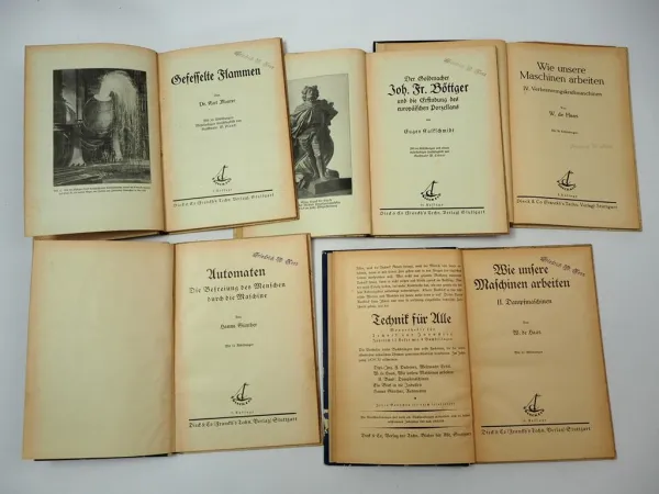 5x Technische Bücher für alle Verbrennungskraftmaschine Dampfmaschine Automaten