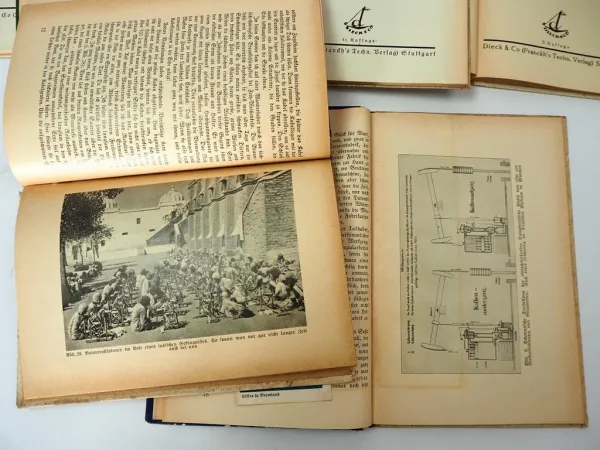 5x Technische Bücher für alle Verbrennungskraftmaschine Dampfmaschine Automaten