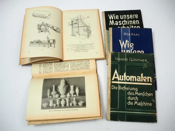 5x Technische Bücher für alle Verbrennungskraftmaschine Dampfmaschine Automaten