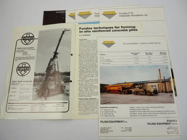 6 Prospekte Brochures Fundex F 11 12 14 15 Hydraulic Foundation Rig Drill Rig