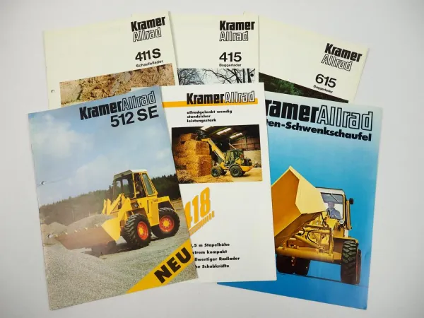 6 Prospekte Kramer Allrad 411S 415 418 512SE 615 Radlader Baggerlader