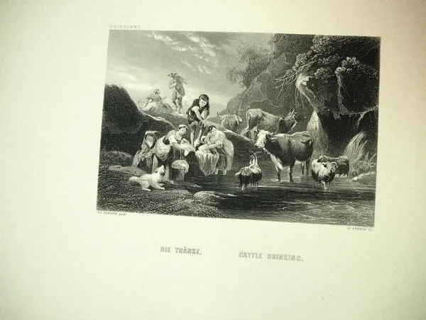 6x Kupferstich Dresdener Galerie W. French Niederländische Meister ca. 1860