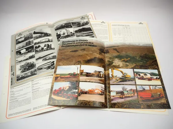 6x Original Prospekt Goldhofer Anhänger für LKW & Baumaschinen ca. 1980er Jahre