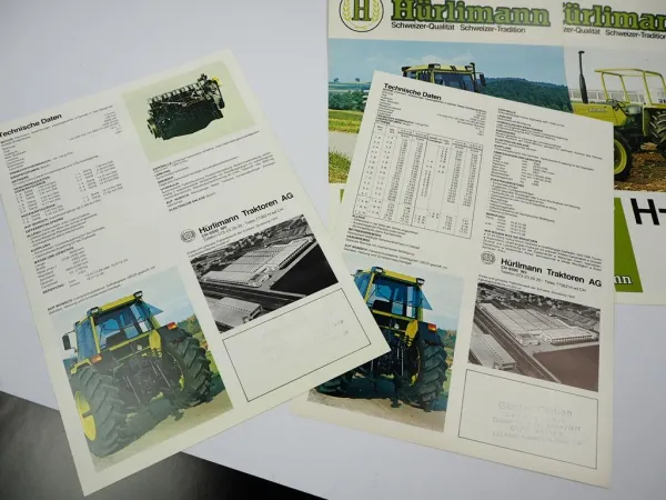 6x Original Prospekt Hürlimann H-470 480 490 4110 6130 6160 Traktor 1979/81