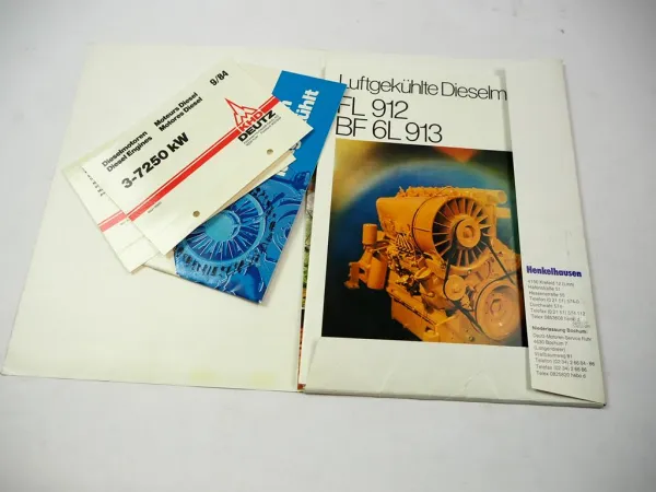 6x Original Prospekt Mappe Deutz FL BFL Luftgekühlte Dieselmotoren 1980er Jahre