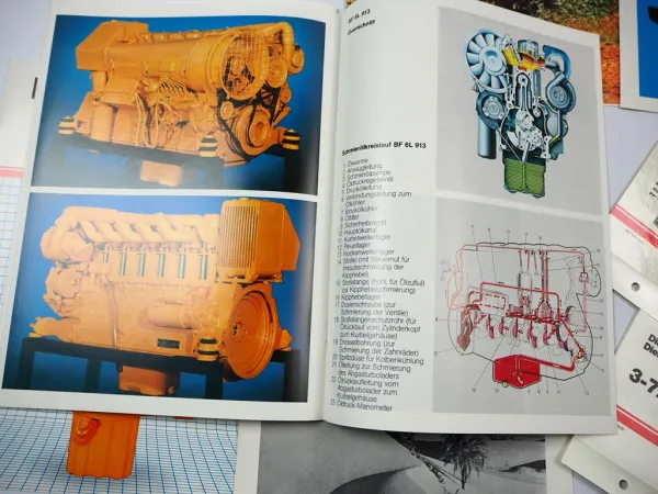 6x Original Prospekt Mappe Deutz FL BFL Luftgekühlte Dieselmotoren 1980er Jahre