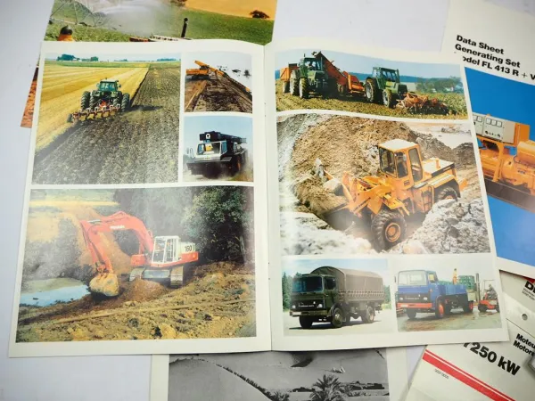 6x Original Prospekt Mappe Deutz FL BFL Luftgekühlte Dieselmotoren 1980er Jahre