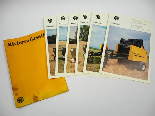 6x Original Prospekt Mappe Rivierre Casalis Landtechnik Pressen 1981