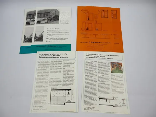 6x Original Prospekt Mengele Herzog Seilzug Kettenzug Landtechnik 1970er Jahre