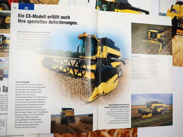6x Original Prospekt New Holland Mähdrescher Grossballenpresse 2002/04