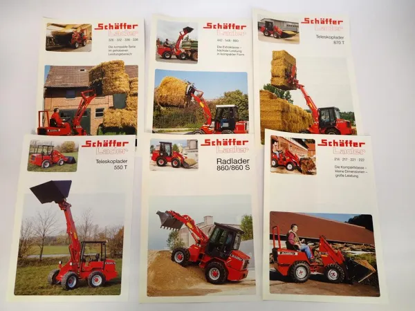 6x Original Prospekt Preisliste Anschreiben Schäffer Lader Radlader 1997