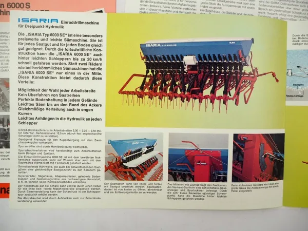 6x Original Prospekt Preisliste Isaria 6000 Drillmaschine 1970/80er Jahre