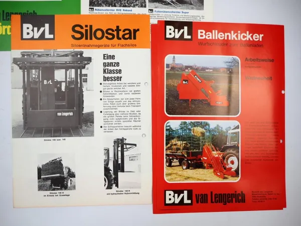 6x Original Prospekt Preislisten BvL van Lengerich Landtechnik 1970er Jahre