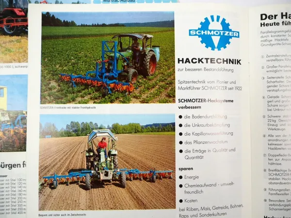 6x Original Prospekt Schmotzer Landtechnik Produktprogramm 1980er Jahre