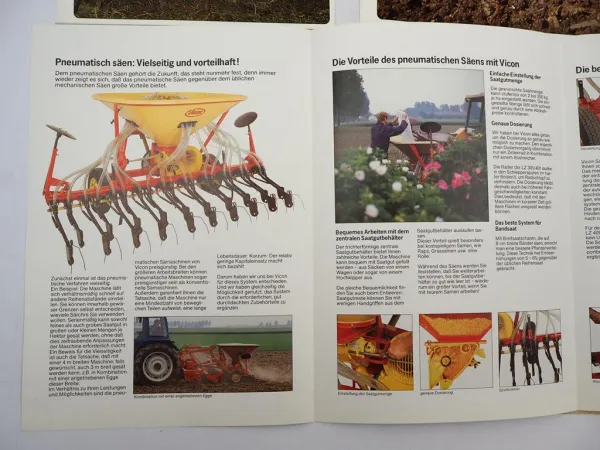 6x Original Prospekt Vicon Landtechnik Düngerstreuer Egge 1970/80er Jahre