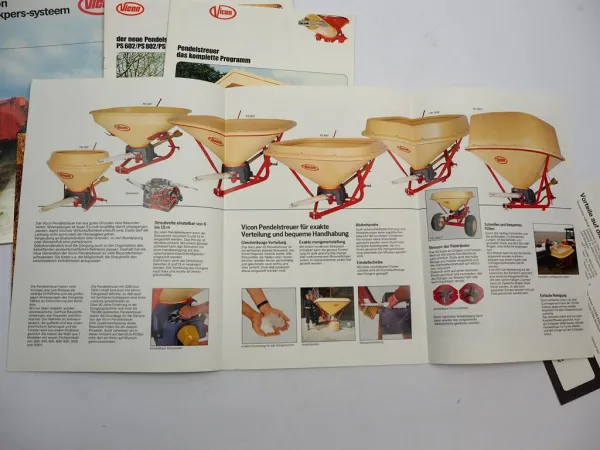 6x Original Prospekt Vicon Landtechnik Düngerstreuer Presse 1970/80er Jahre