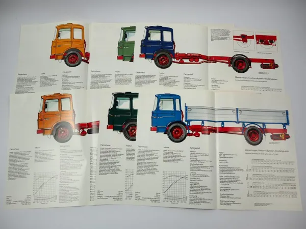 6x Prospekt MAN 19.240 F FK FAK FS FAS FL FLS Frontlenker LKW 1970er Jahre