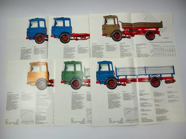 6x Prospekt MAN 19.320 F FK FAK FS FAS FL FLS Frontlenker LKW 1970er Jahre