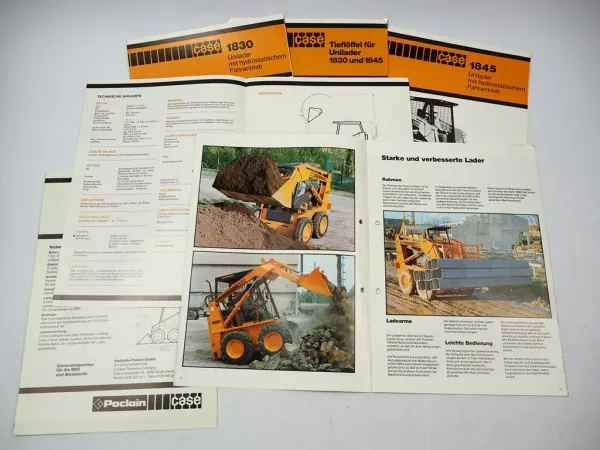 6x Prospekt Poclain Case 1816B 1830 1845 Unilader Technische Daten 1978/79
