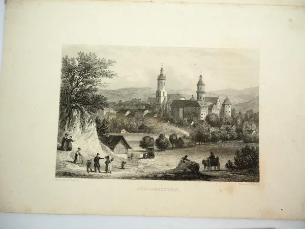6x Stich o. Lithografie Thüringen Meiningen Schleusingen Arnstadt Wagner 1850