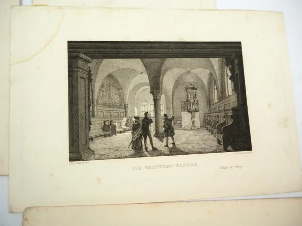 6x Stich o. Lithografie Thüringen Meiningen Schleusingen Arnstadt Wagner 1850
