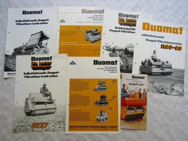 7 Prospekte Duomat Walzen R90 R127 R221 Produktprogramm 1969-75
