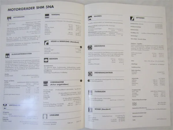 7 Prospekte HBM SHM 2 3 4 5 NA NB Motorgrader 1995 + Angebot Preisliste