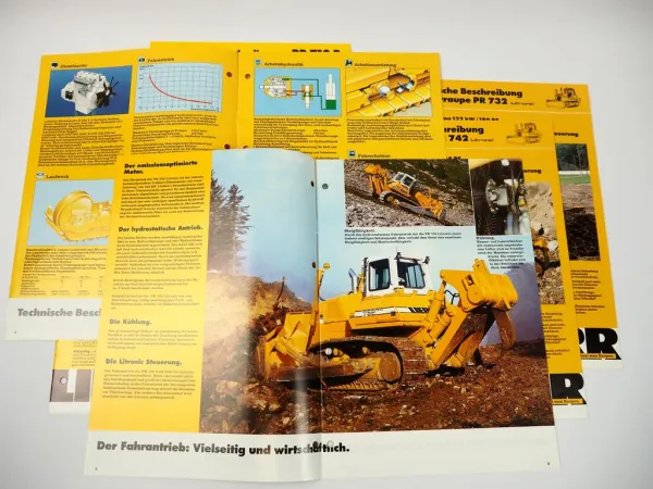 7 Prospekte Liebherr PR 712 - 752 Planierraupe Techn. Beschreibung 1990-1999