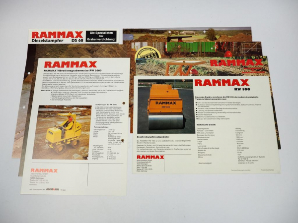 7 Prospekte Rammax Walzen RW Modelle 80/90er Jahre