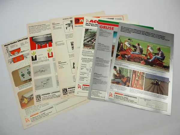 7x Orig. Prospekt Accord Landtechnik Pflanzmaschine Hackmaschine Drillmaschine