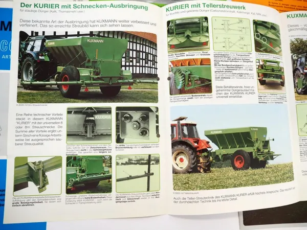 7x Orig. Prospekt Preisliste Kuxmann Landtechnik Düngerstreuer Roder 1970/80er