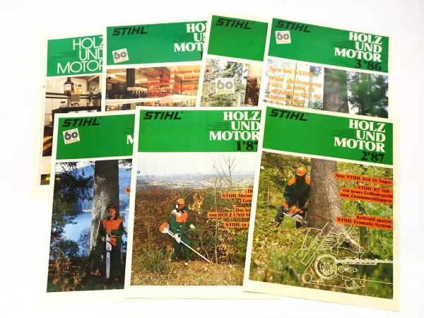 7x Original Fachzeitschrift Stihl Holz und Motor 1985-1987 Forstwirtschaft