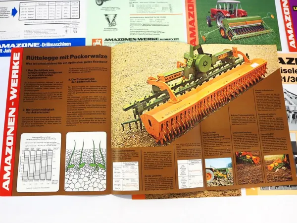 7x Original Prospekt Amazone Landtechnik 1970/80er Jahre Sämaschine Spritzen